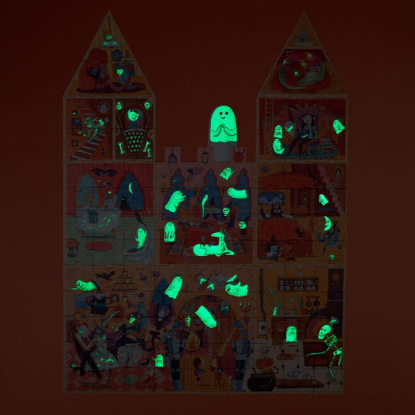 Doppelseitiges Puzzle, leuchtet im Dunkeln – Das verzauberte Schloss, 100 Teile - Tublu.de