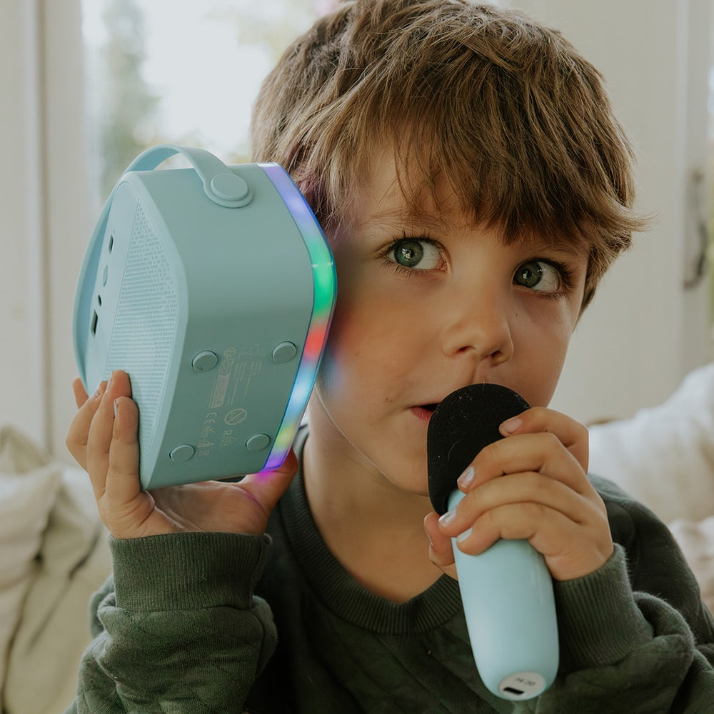 Party-Karaoke mit zwei Mikrofonen - Blau