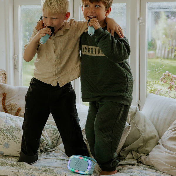 Party-Karaoke mit zwei Mikrofonen - Blau