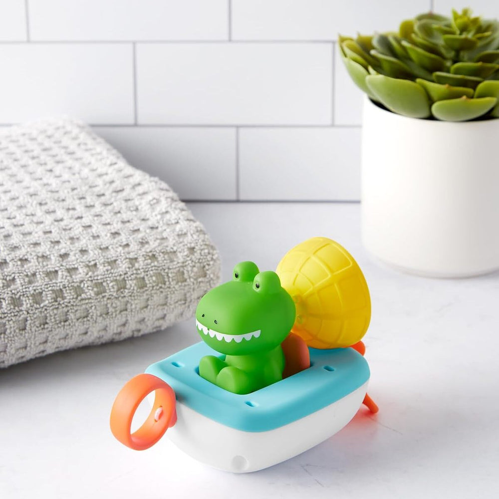 Badespielzeug Pull&Go Zoo – Krokodil im Boot