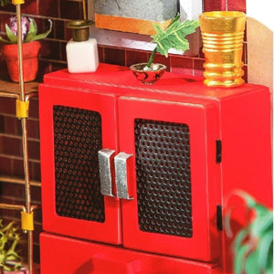 Holzbausatz mit LED Blumengeschäft