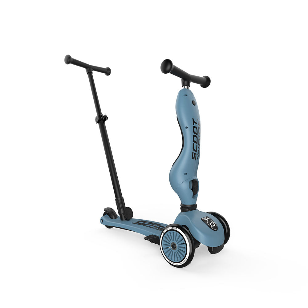 Rutschauto und Roller mit Lenker Highwaykick 1 Push and Go 2in1 1-5 Jahre - Steel
