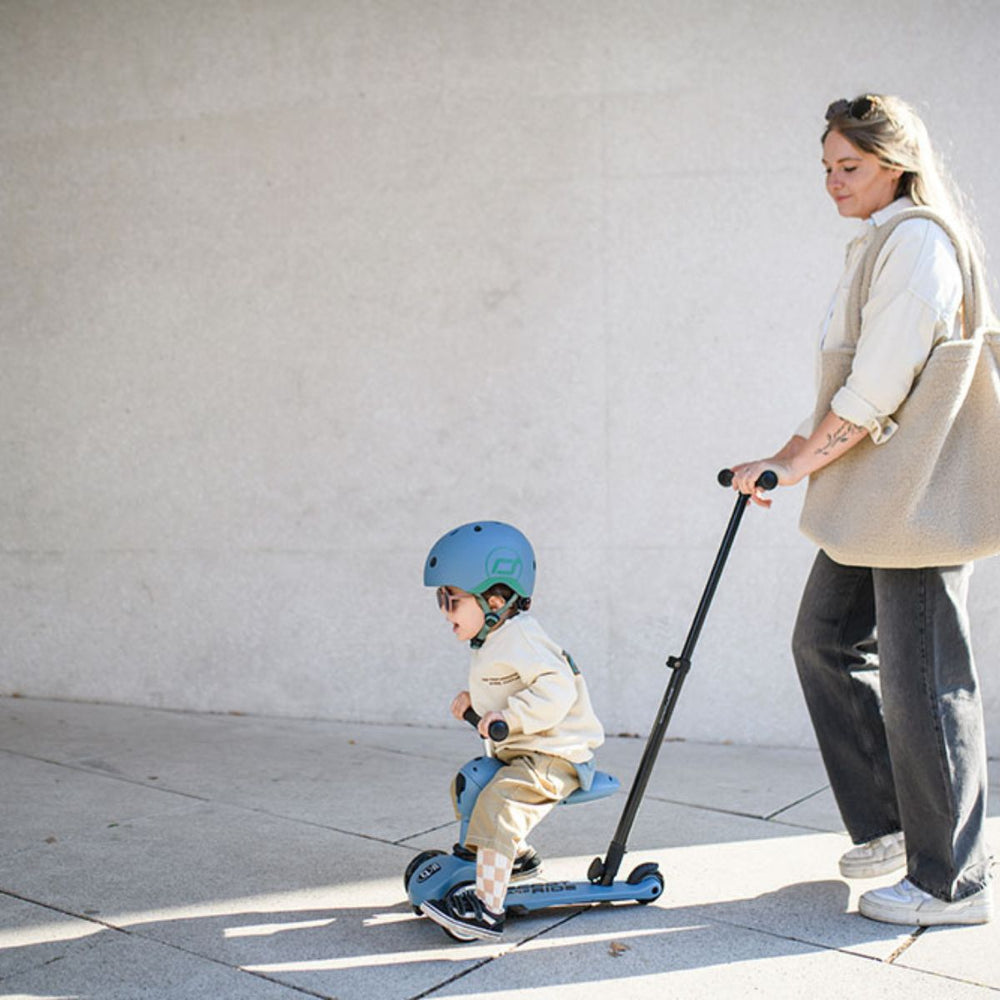 Rutschauto und Roller mit Lenker Highwaykick 1 Push and Go 2in1 1-5 Jahre - Steel