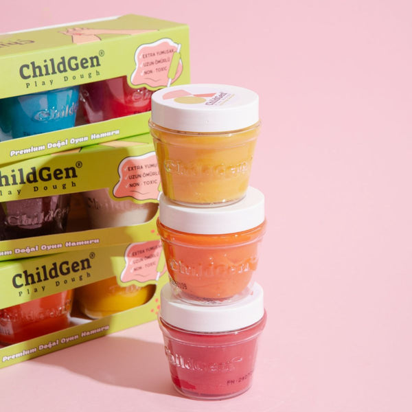 Natürliche Knete in Gläsern – Gelb, Rosa, Orange - Tublu.de
