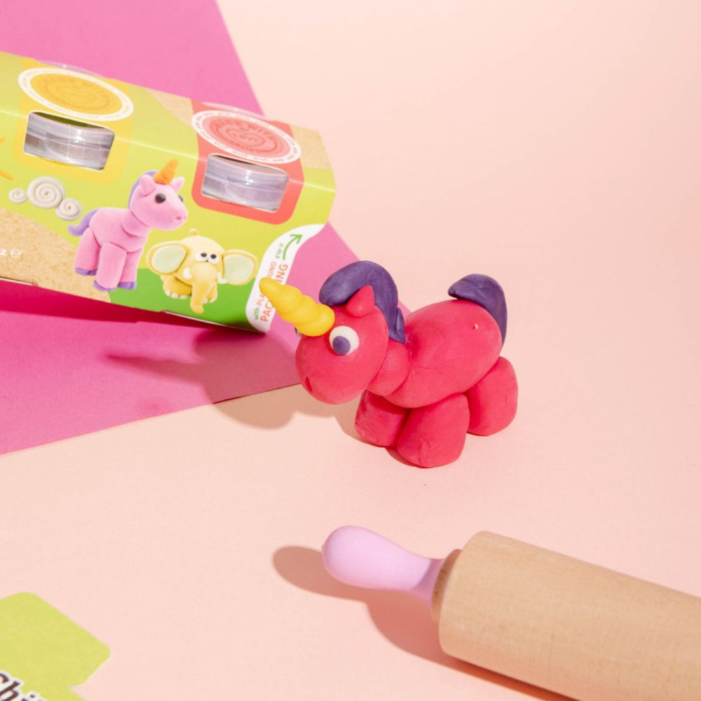 Natürliche Knete in Öko-Bechern – Weiß, Rosa, Violett, Gelb - Tublu.de