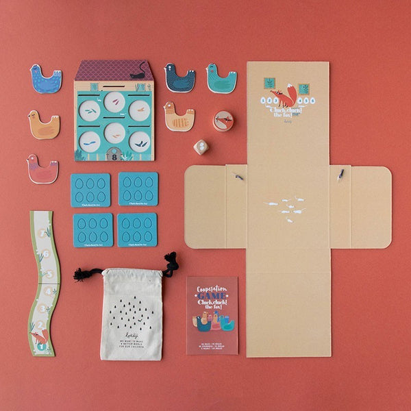 Familienspiel in Taschenversion Cluck, cluck! Fox! – Puk Puk, hier ist der Fuchs! - Tublu.de