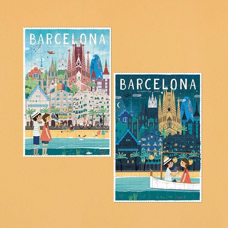 Doppelseitiges Puzzle – Barcelona 100 Teile - Tublu.de