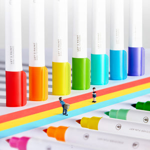 Transparente Marker mit doppelter Spitze – 36 Farben - Tublu.de