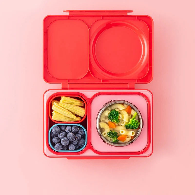 Zwei luftdichte Behälter für die Lunchbox OmieBox UP Dip – Pink Teal