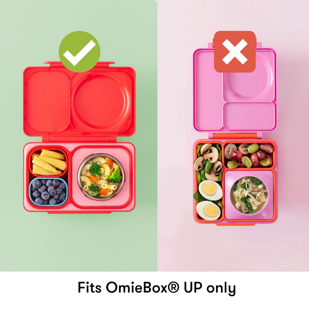 Zwei luftdichte Behälter für die Lunchbox OmieBox UP Dip – Purple Green