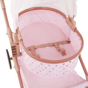 Doppelter Puppenwagen mit Babywanne