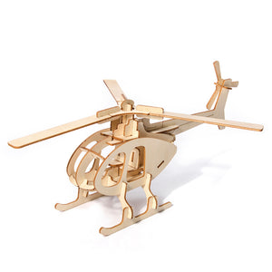 Holzpuzzle 3D-Modell – Hubschrauber