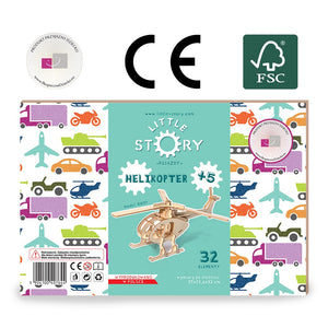 Holzpuzzle 3D-Modell – Hubschrauber