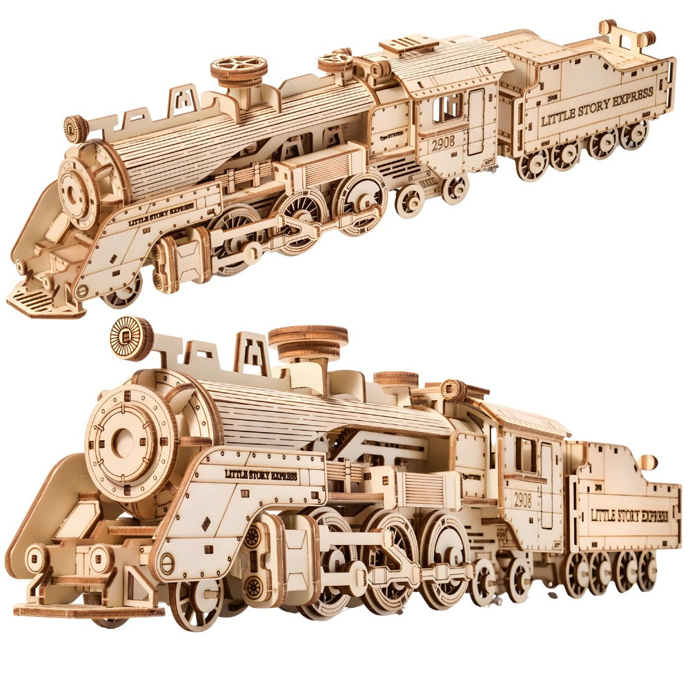 Holzpuzzle 3D-Modell – Lokomotive