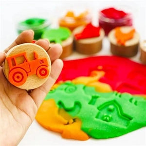 Holzstempel-Set – Bauernhof, 6 Stück - Tublu.de