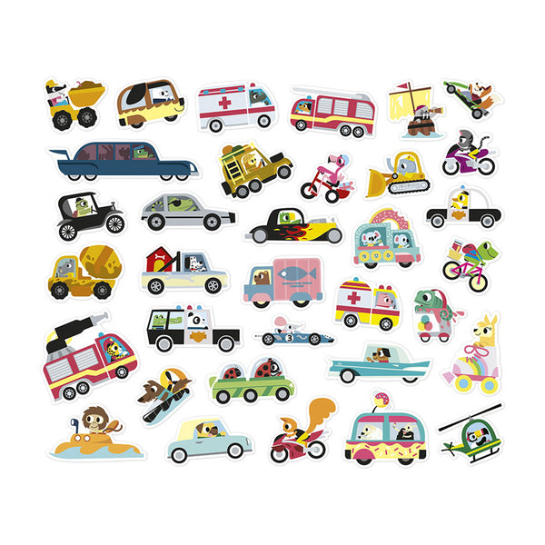 Wiederverwendbare Aufkleber auf Bögen 3+ – Fahrzeuge 200 Stück - Tublu.de