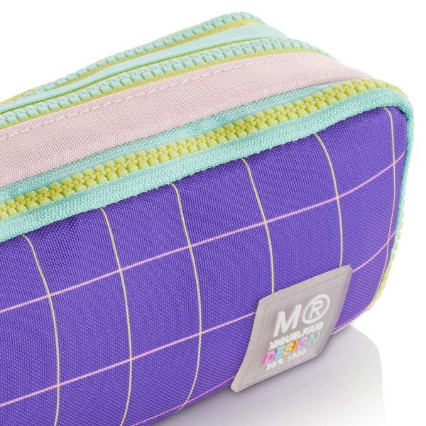 Dreifach-Federmäppchen – Rider Violet