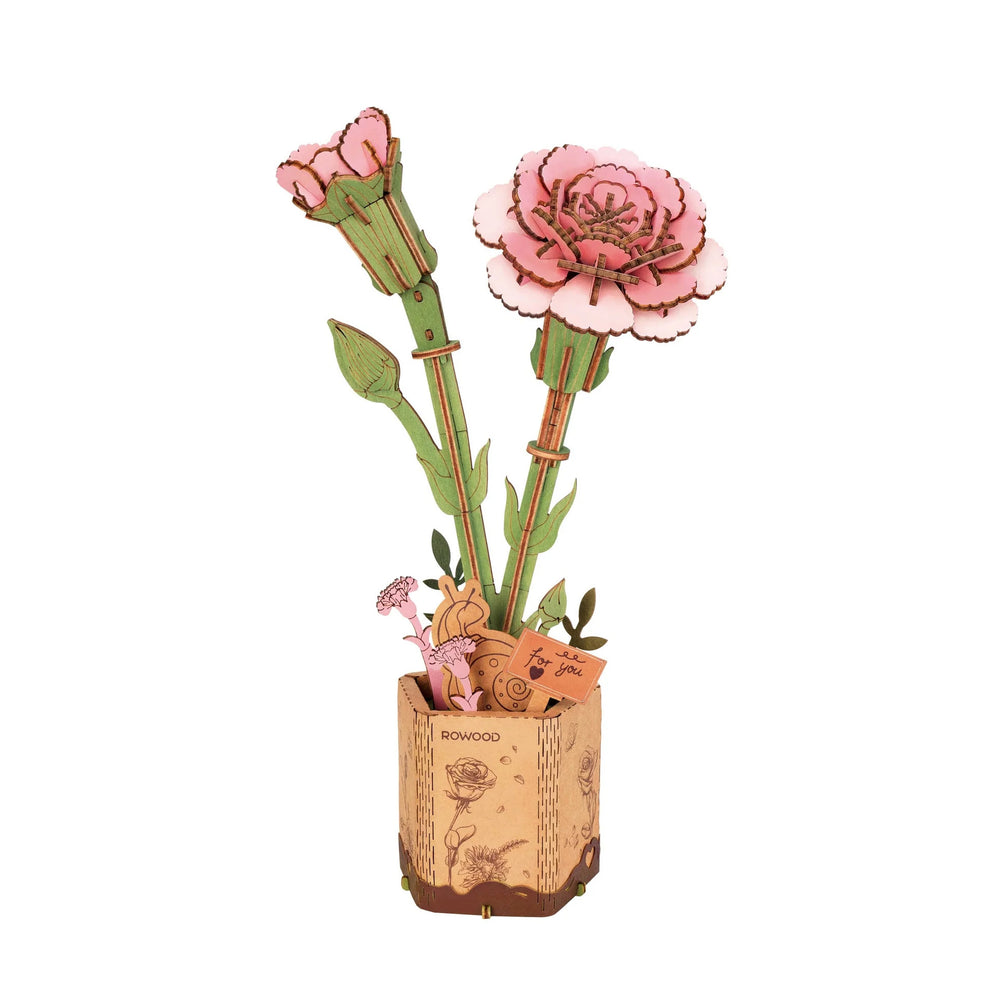 Holzpuzzle 3D DIY Rosa Nelke