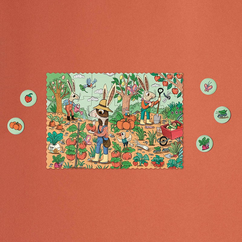 Taschenpuzzle mit Beobachtungsspiel – Gärten 24 Teile - Tublu.de