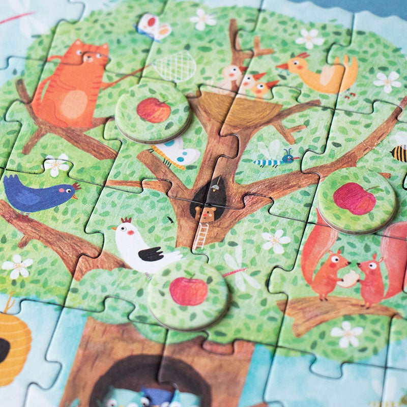 Taschenpuzzle mit Beobachtungsspiel – Apfelbaum 36 Teile - Tublu.de