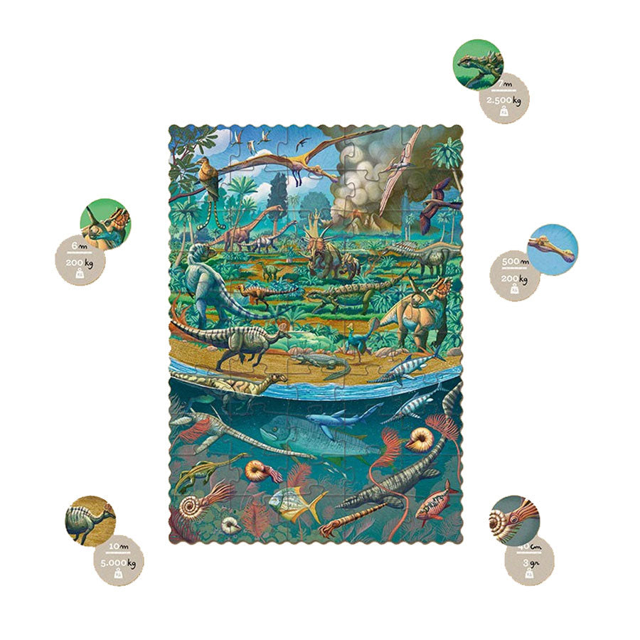 Taschenpuzzle mit Beobachtungsspiel – Dinosaurier, 50 Teile - Tublu.de