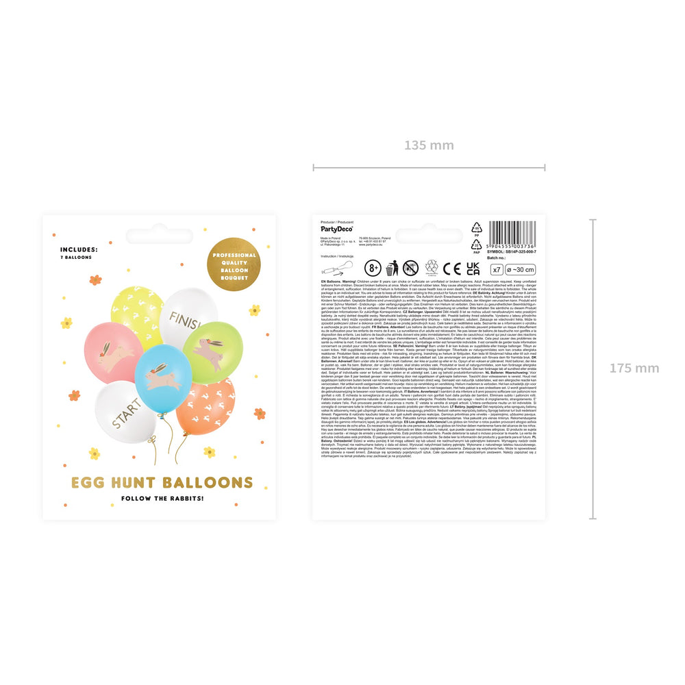 Ballons, 7 Stück – Egg Hunt, 30 cm