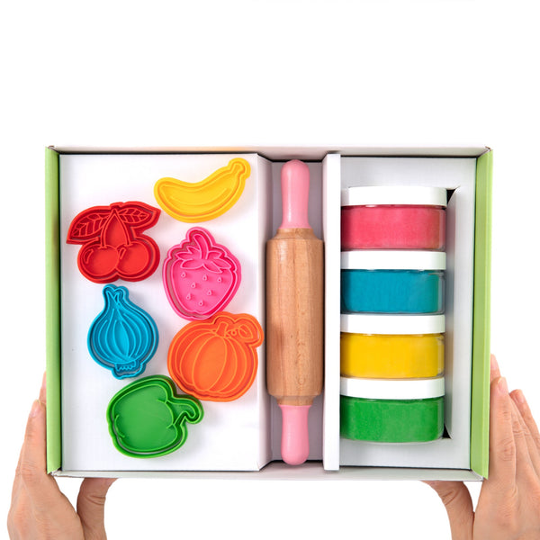 Kreativset, 100 % natürliche Knete und Zubehör – Gemüse und Obst - Tublu.de