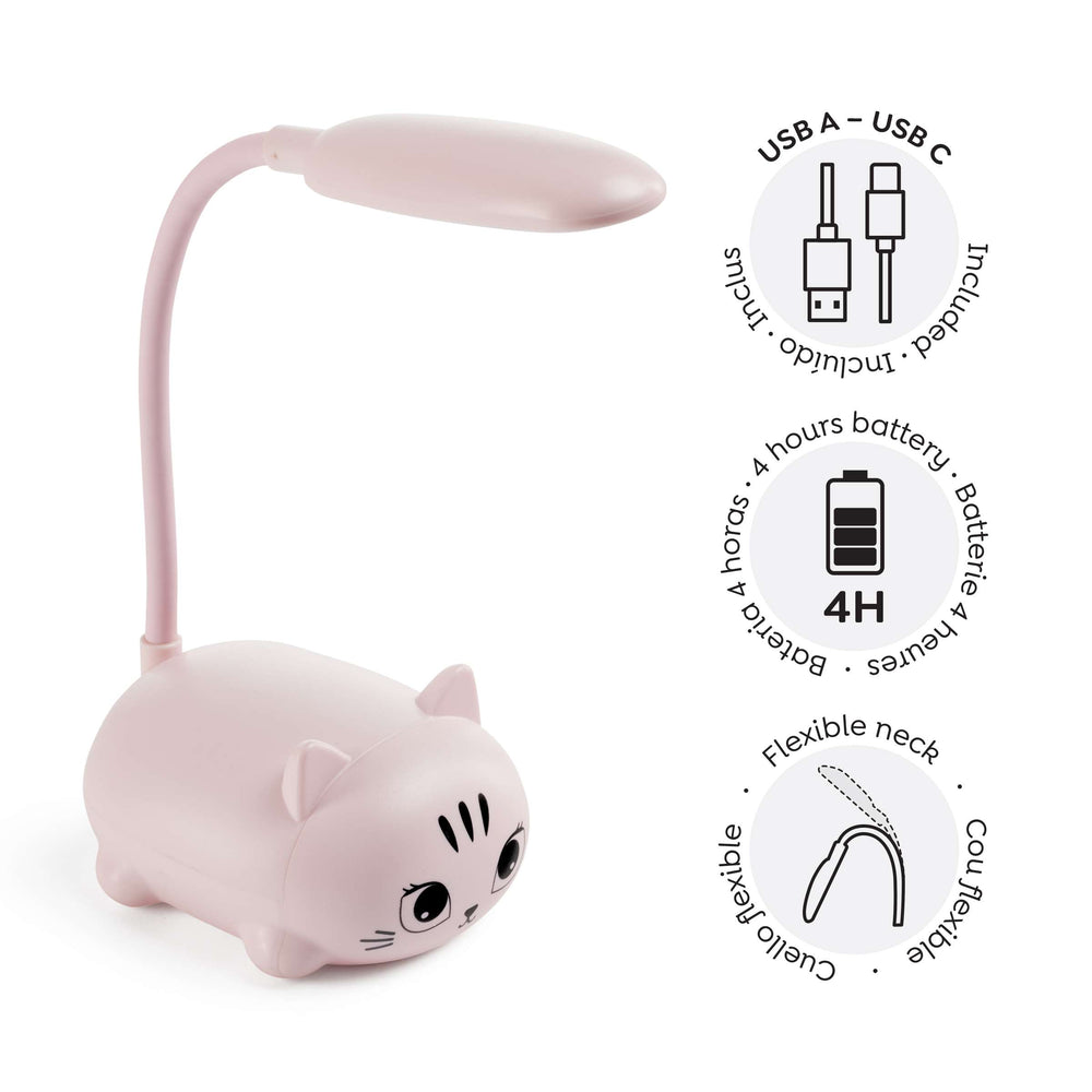 LED-Lampe – Rosa Kätzchen