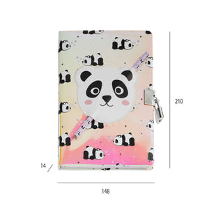 Holografisches Tagebuch mit Schloss – Panda