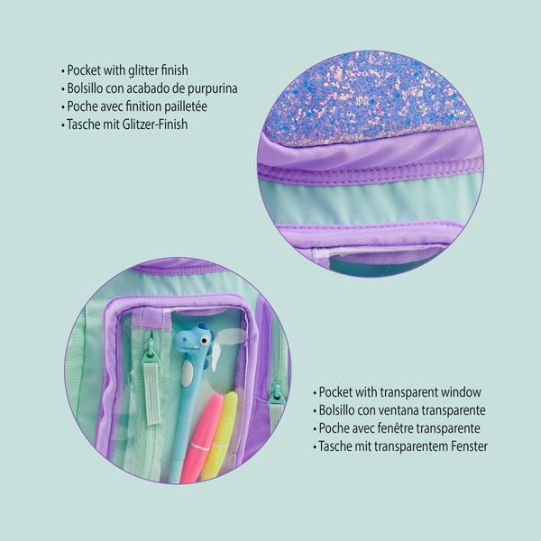 Vierkammer-Rucksack – Violett 17 l