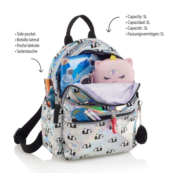 Kleiner holografischer Rucksack – Panda 5 l