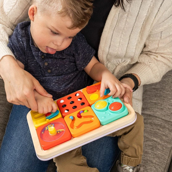 Set mit 3 sensorischen Quadraten mit Kugelschieber PlayTab - Tublu.de
