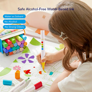 Abwaschbare Marker mit doppelter Spitze – 12 Farben - Tublu.de