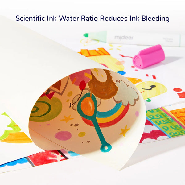 Abwaschbare Marker mit doppelter Spitze – 12 Farben - Tublu.de