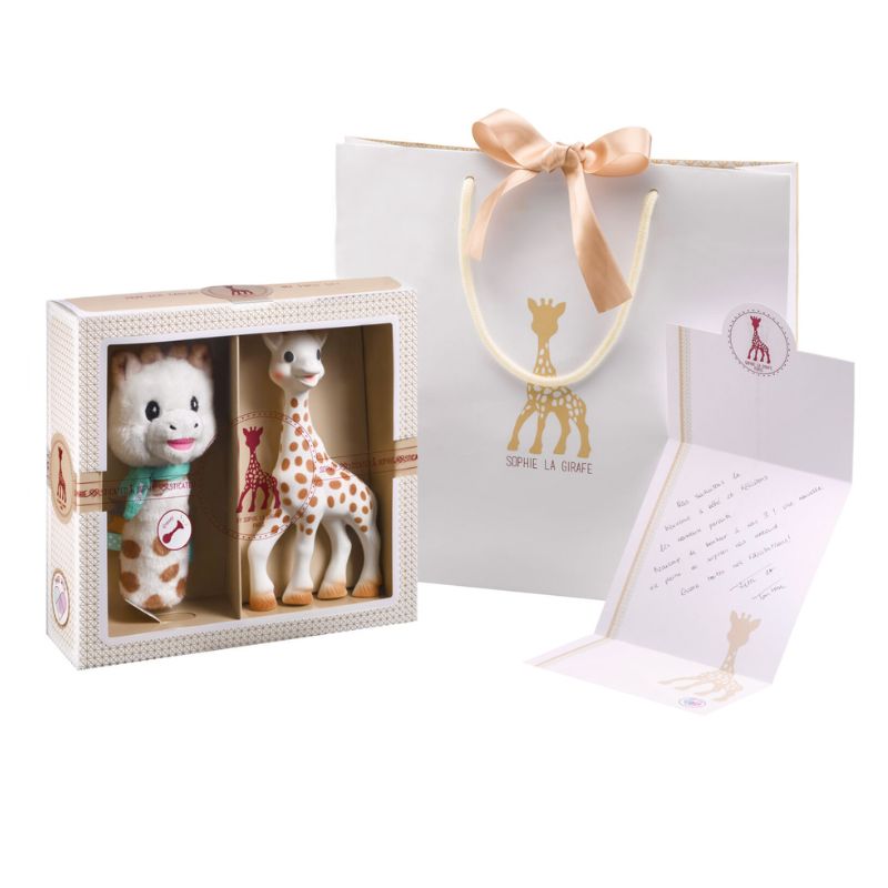 Geschenkset Sophie la girafe mit Plüschrassel - Tublu.de