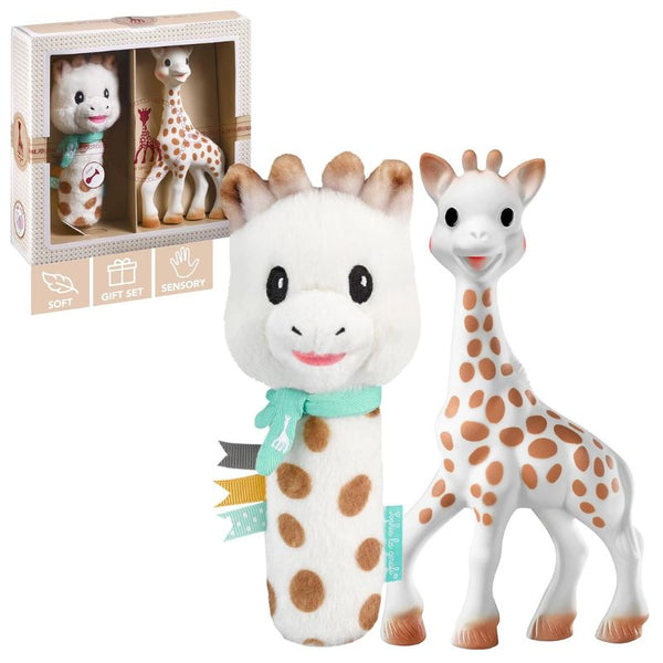 Geschenkset Sophie la girafe mit Plüschrassel - Tublu.de