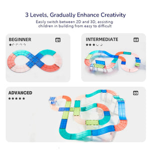 Magnetische Bausteine mit Autos – Rennbahn 115 Teile - Tublu.de