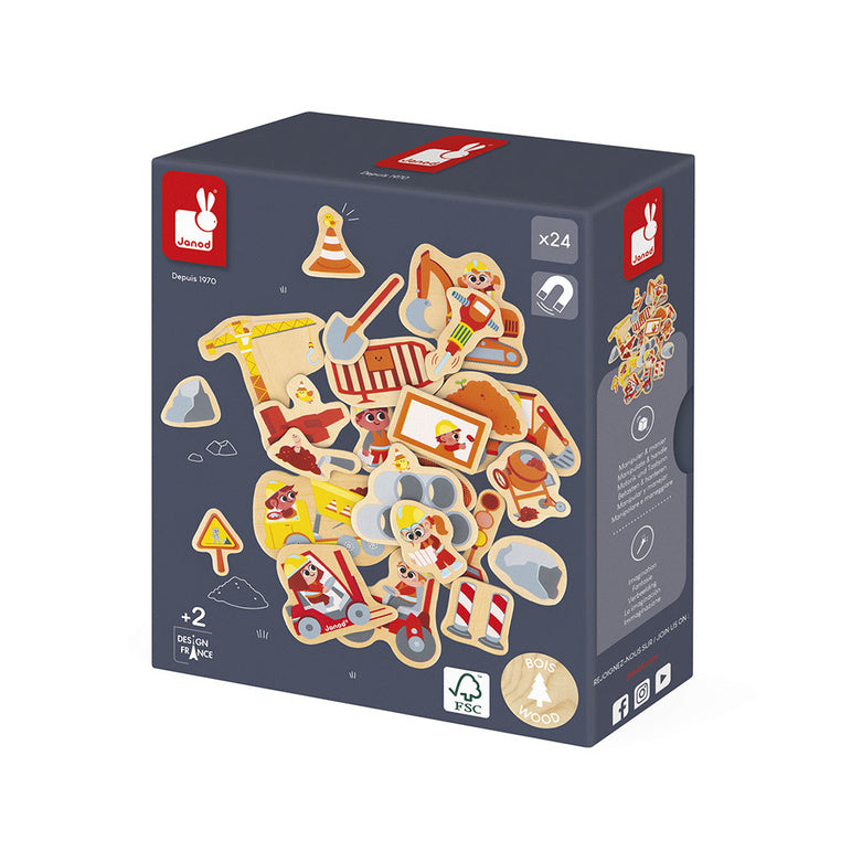 Holzmagnete 24 Stück - Baustelle - Tublu.de