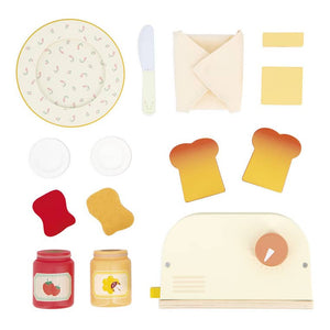 Holz-Frühstücksset mit Toaster und 12 Accessoires – Shiny Grandma