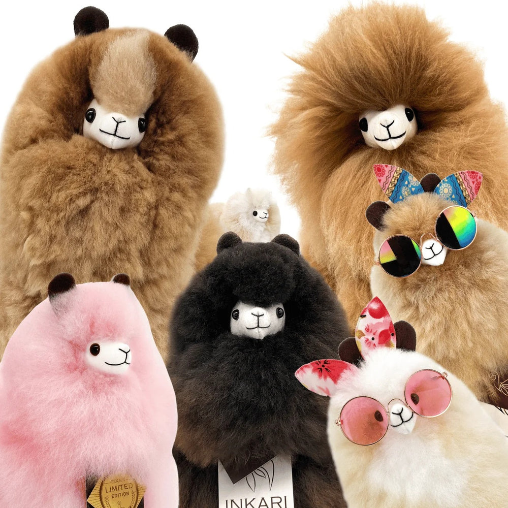 Fluffiges Alpaka Naturals-Kuscheltier – Caramel 15 cm