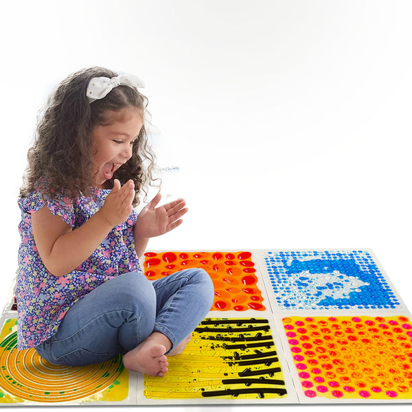 Sensorischer Pfad Flüssigkeitsplatten mit Struktur 30 cm 6 Stück