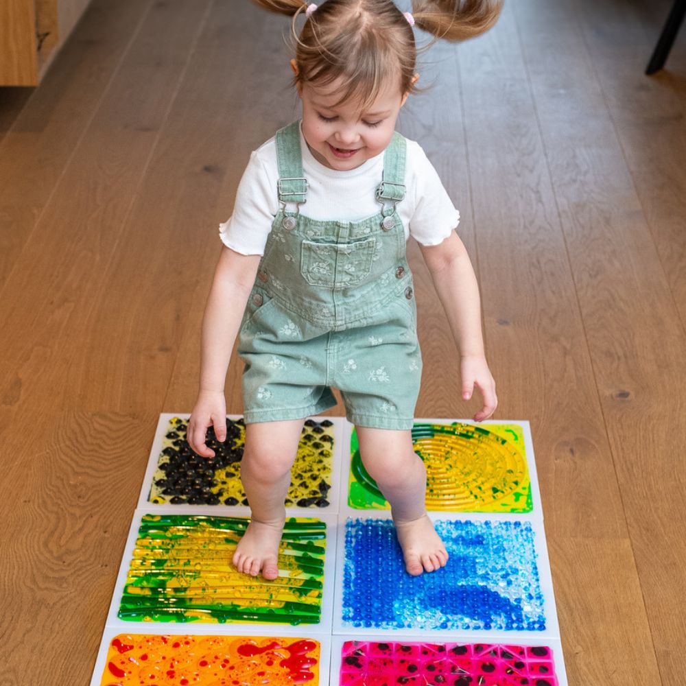 Sensorischer Pfad Flüssigkeitsplatten mit Struktur 30 cm 6 Stück