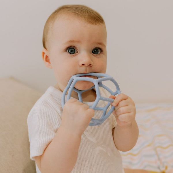 Sensorik-Set: Ball & Beißring 2-in-1 – Blau & Mint