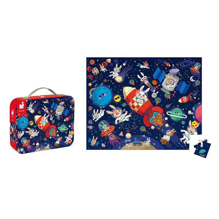 Puzzle in einem Koffer Made in France - Weltraumrakete 54 Teile 5+