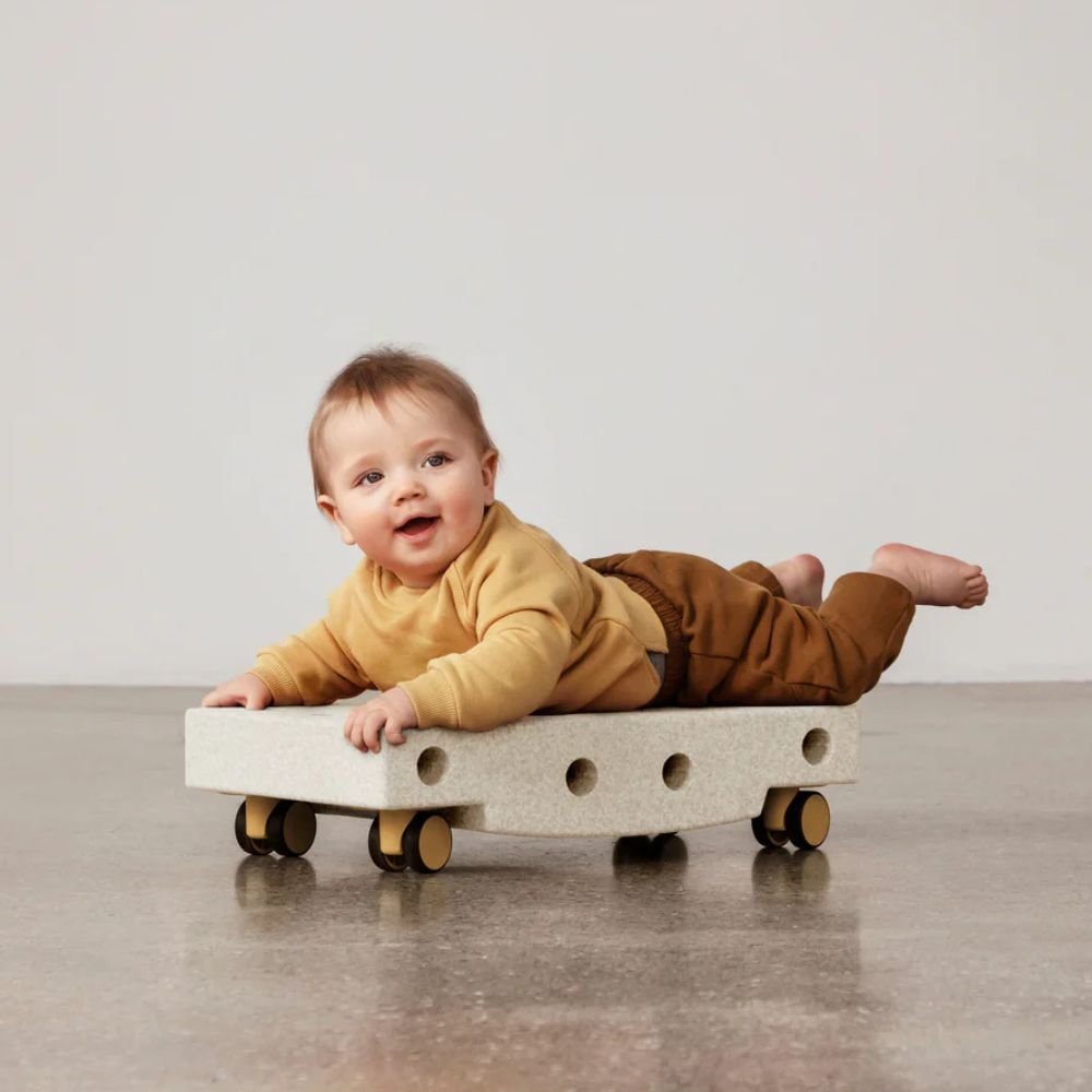 Scooter Board Sensorische Plattform - Sandgrau/Honiggelb