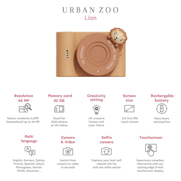 Digitalkamera für Kinder Full HD Urban Zoo - Löwe