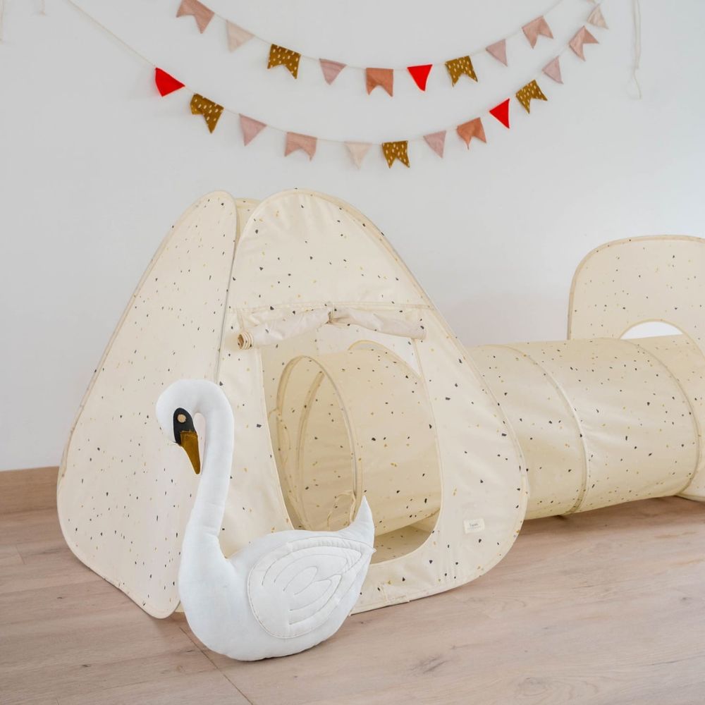 3-in-1-Zelt-Set für Kinder mit Tunnel  - Terrazzo Beige