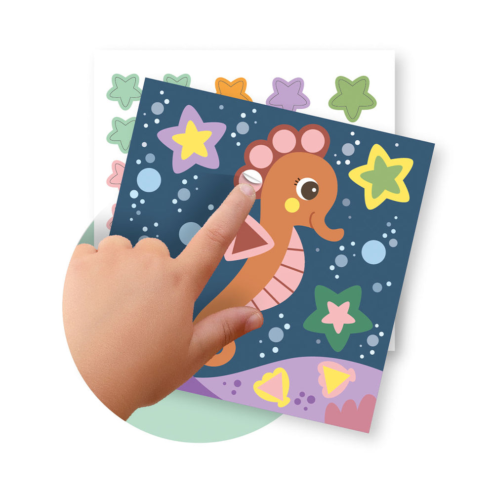 Set mit geometrischen Aufklebern – Ozean