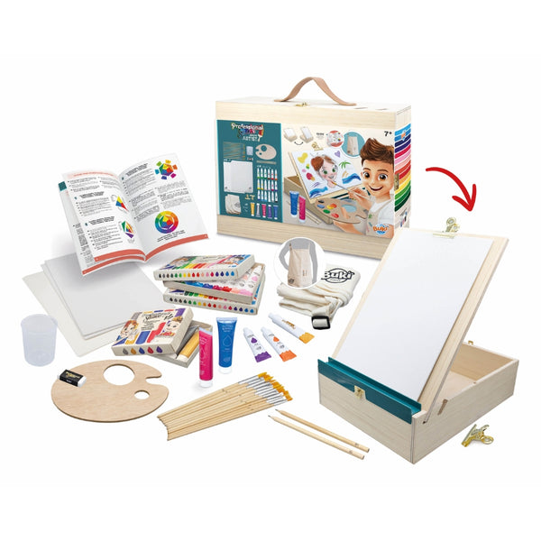 Holzkoffer für Künstler mit Zubehör