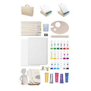 Holzkoffer für Künstler mit Zubehör